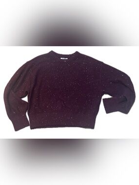 Old Navy SoSoft Plum Burgundy Sequin Metallic Crewneck Sweater - XL